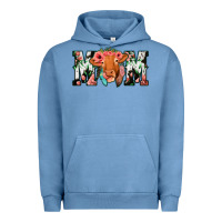 Pigment Pebble Blue Cowhide Floral Feather Cow Mom Urban Hoodie - Bettercallsaul