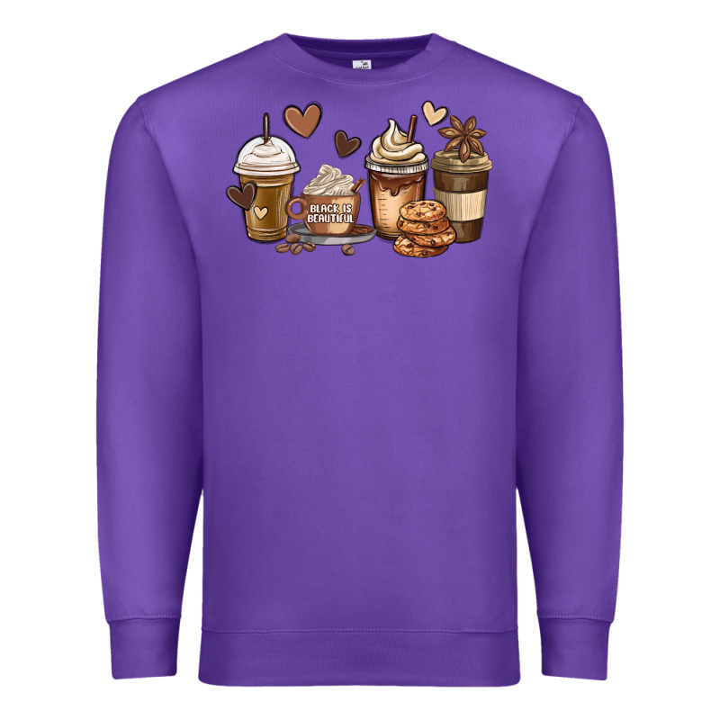 Melanin Afro Coffee Cups Premium Sweatshirt by MaliasSmallBusiness | Teevron