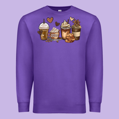 Melanin Afro Coffee Cups Premium Sweatshirt Designed By Maliassmallbusiness