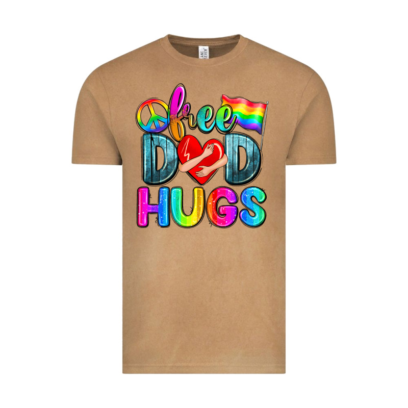 Free Dad Hugs Vintage Tee by Zillion Design Studio | Teevron