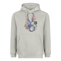 Moon Dust floral stethoscope Heavyweight Hoodie - MaliasSmallBusiness