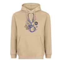 Mushroom floral stethoscope Heavyweight Hoodie - MaliasSmallBusiness