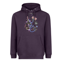 Plum floral stethoscope Heavyweight Hoodie - MaliasSmallBusiness