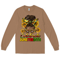 Toasted Coconut celebrate juneteenth black woman bun Long Sleeve Tee - HRA Design Shop