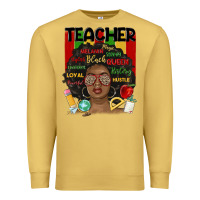 Antique Gold black woman teacher Premium Sweatshirt - MaliasSmallBusiness