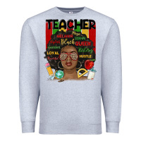 Heather Grey black woman teacher Premium Sweatshirt - MaliasSmallBusiness