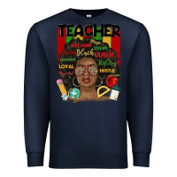 Navy black woman teacher Premium Sweatshirt - MaliasSmallBusiness