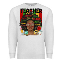 Oatmeal Heather black woman teacher Premium Sweatshirt - MaliasSmallBusiness