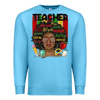 Ocean Blue black woman teacher Premium Sweatshirt - MaliasSmallBusiness