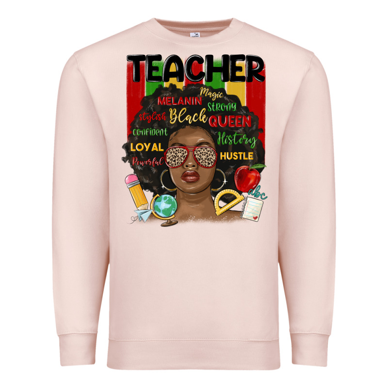Black Woman Teacher Premium Sweatshirt by MaliasSmallBusiness | Teevron