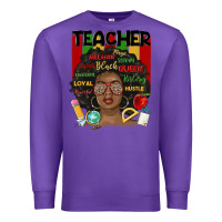 Purple black woman teacher Premium Sweatshirt - MaliasSmallBusiness