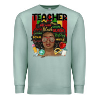 Seafoam black woman teacher Premium Sweatshirt - MaliasSmallBusiness