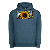 Pigment Midnight Navy Sunflower Turquoise Cowhide Mom Urban Hoodie - Bettercallsaul