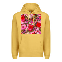 Antique Gold valentines day coffee cups and love letter with xoxo and leopard seaml Premium Hoodie - BundleAndBundleShop