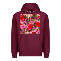 Burgundy valentines day coffee cups and love letter with xoxo and leopard seaml Premium Hoodie - BundleAndBundleShop