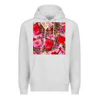 Dove Grey valentines day coffee cups and love letter with xoxo and leopard seaml Premium Hoodie - BundleAndBundleShop