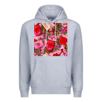 Heather Grey valentines day coffee cups and love letter with xoxo and leopard seaml Premium Hoodie - BundleAndBundleShop