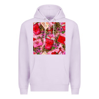 Lilac valentines day coffee cups and love letter with xoxo and leopard seaml Premium Hoodie - BundleAndBundleShop