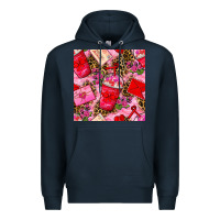 Navy valentines day coffee cups and love letter with xoxo and leopard seaml Premium Hoodie - BundleAndBundleShop