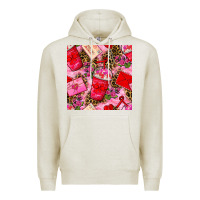 Oatmeal Heather valentines day coffee cups and love letter with xoxo and leopard seaml Premium Hoodie - BundleAndBundleShop
