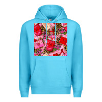 Ocean Blue valentines day coffee cups and love letter with xoxo and leopard seaml Premium Hoodie - BundleAndBundleShop