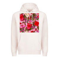 Pale Pink valentines day coffee cups and love letter with xoxo and leopard seaml Premium Hoodie - BundleAndBundleShop