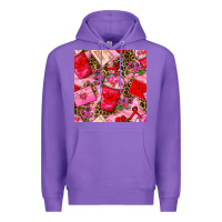 Purple valentines day coffee cups and love letter with xoxo and leopard seaml Premium Hoodie - BundleAndBundleShop