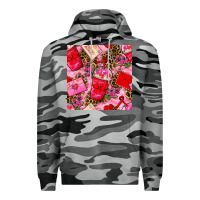 Slate Camo valentines day coffee cups and love letter with xoxo and leopard seaml Premium Hoodie - BundleAndBundleShop