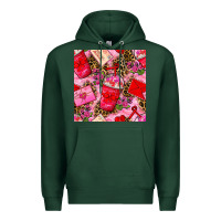 Sports Green valentines day coffee cups and love letter with xoxo and leopard seaml Premium Hoodie - BundleAndBundleShop