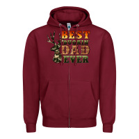 Burgundy best buckin' dad ever Zipper Hoodie - Artiststas