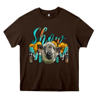 Chocolate Brown Western Show Mom Sheep Heavy Core Tee - LillyAllenDesigns