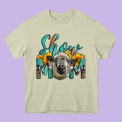 Western Show Mom Sheep Heavy Core Tee Designed By Lillyallendesigns