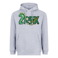 Heather Grey two rex Heavyweight Hoodie - MaliasSmallBusiness