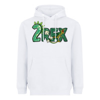 White two rex Heavyweight Hoodie - MaliasSmallBusiness