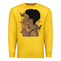 Lemon black woman praying Premium Sweatshirt - MaliasSmallBusiness