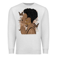 Oatmeal Heather black woman praying Premium Sweatshirt - MaliasSmallBusiness