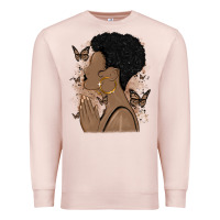 Pale Pink black woman praying Premium Sweatshirt - MaliasSmallBusiness