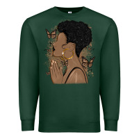 Sports Green black woman praying Premium Sweatshirt - MaliasSmallBusiness