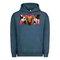 Pigment Midnight Navy Highland Cow Mom Urban Hoodie - Bettercallsaul