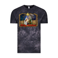 Cloud Black merry christmas holy family Vintage Tee - RanaPortraitStore
