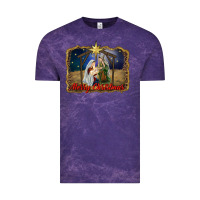 Cloud Purple merry christmas holy family Vintage Tee - RanaPortraitStore