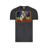 Vintage Black merry christmas holy family Vintage Tee - RanaPortraitStore