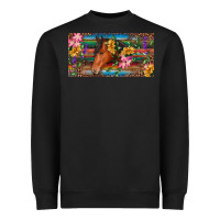 Black Brown horse with flowers and leopard Heavyweight Sweatshirt - RanaPortraitStore