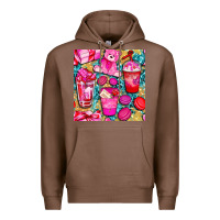 Chestnut valentines day with love coffee cups  seamless pattern bbs Premium Hoodie - BundleAndBundleShop