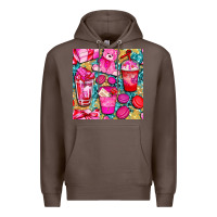 Coffee valentines day with love coffee cups  seamless pattern bbs Premium Hoodie - BundleAndBundleShop