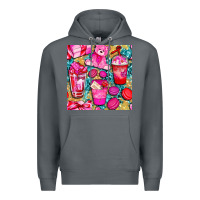 Rock valentines day with love coffee cups  seamless pattern bbs Premium Hoodie - BundleAndBundleShop