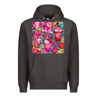 Smoke valentines day with love coffee cups  seamless pattern bbs Premium Hoodie - BundleAndBundleShop