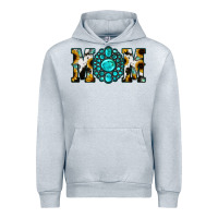 Heather Grey Sunflower Turquoise Gemstone Cowhide Mom Urban Hoodie - Bettercallsaul