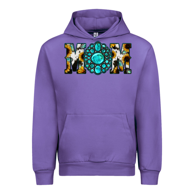 Sunflower Turquoise Gemstone Cowhide Mom Urban Hoodie by Bettercallsaul | Teevron