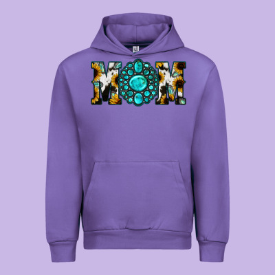Sunflower Turquoise Gemstone Cowhide Mom Urban Hoodie Designed By Bettercallsaul